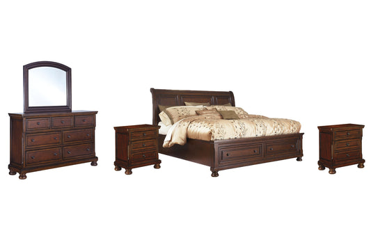 Porter  Sleigh Bed With Mirrored Dresser And 2 Nightstands at Towne & Country Furniture (AL) furniture, home furniture, home decor, sofa, bedding
