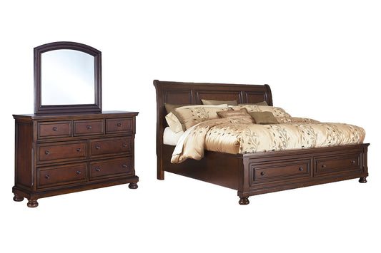Porter  Sleigh Bed With Mirrored Dresser at Towne & Country Furniture (AL) furniture, home furniture, home decor, sofa, bedding
