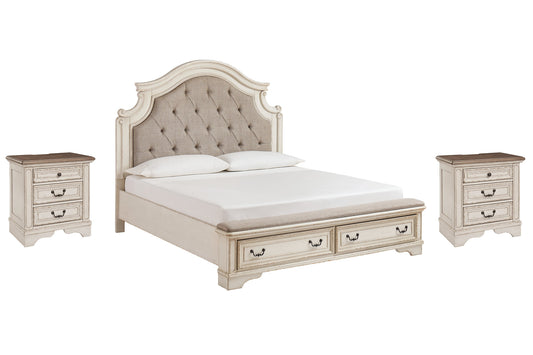 Realyn California King Upholstered Bed with 2 Nightstands at Towne & Country Furniture (AL) furniture, home furniture, home decor, sofa, bedding