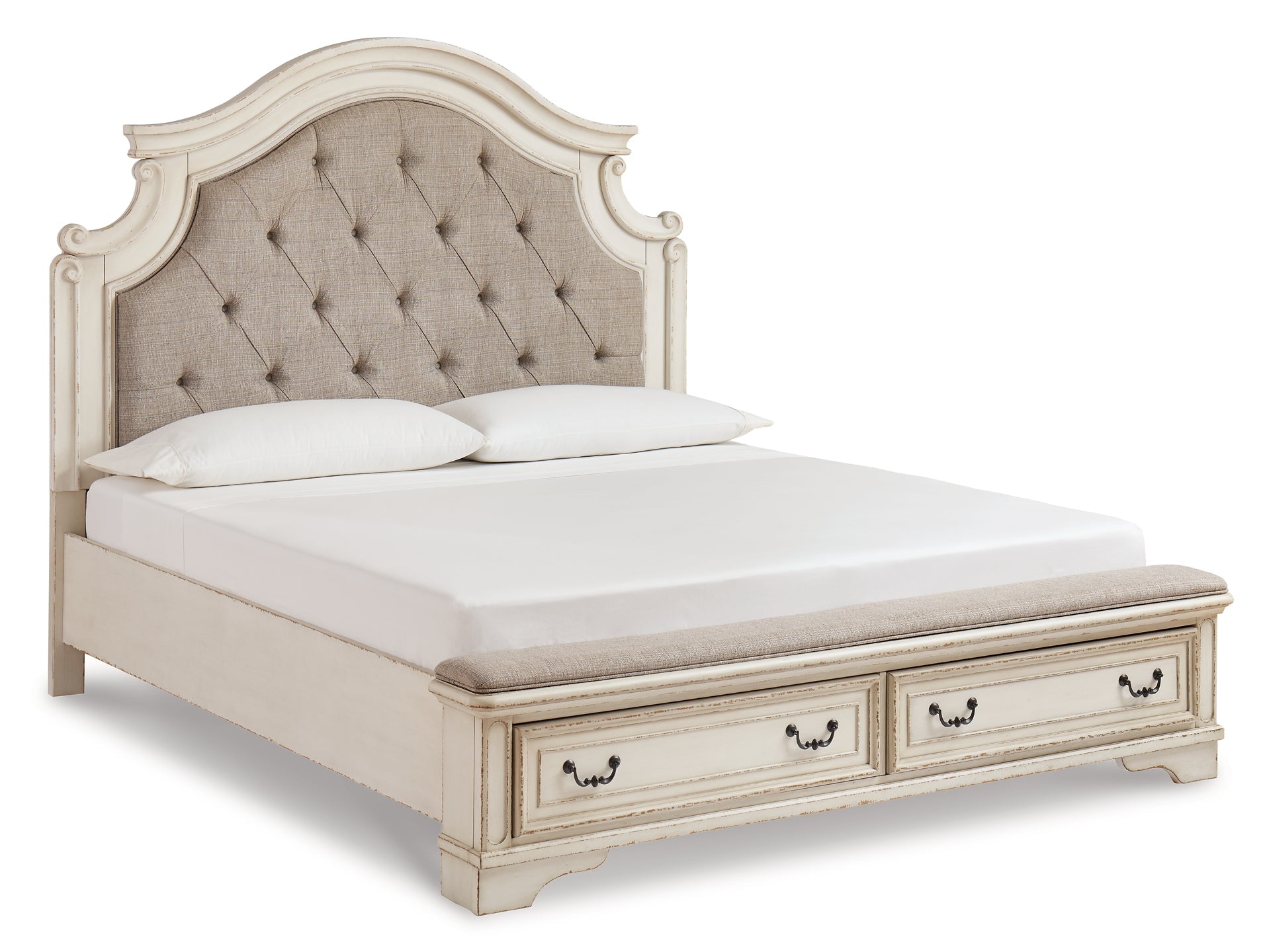 Realyn California King Upholstered Bed with Dresser at Towne & Country Furniture (AL) furniture, home furniture, home decor, sofa, bedding
