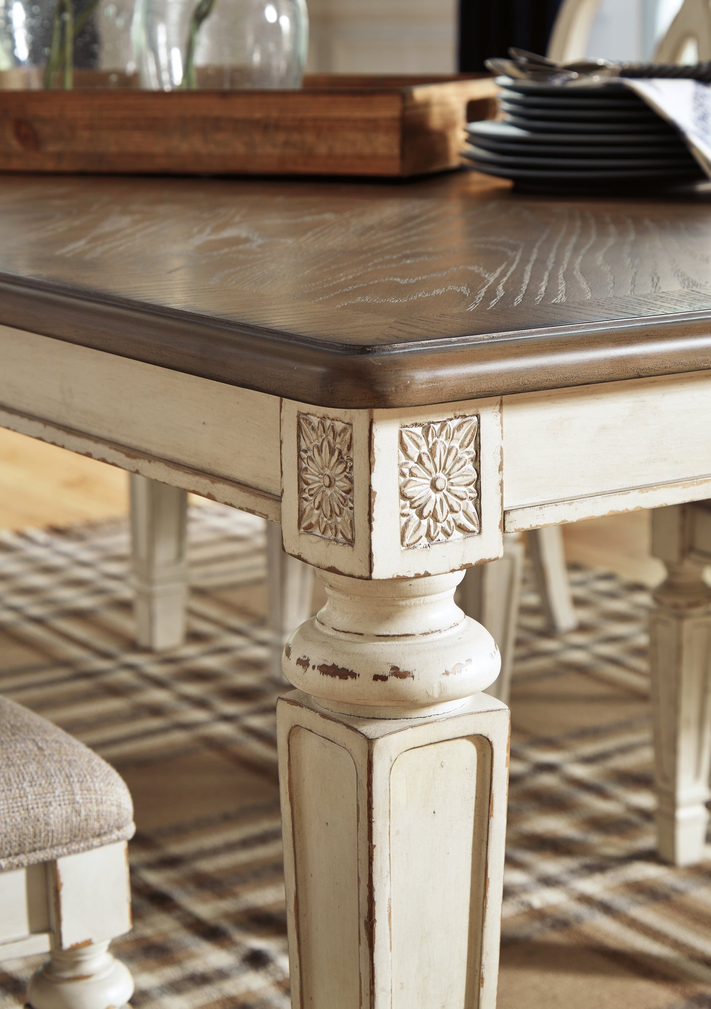 Realyn Dining Table and 4 Chairs at Towne & Country Furniture (AL) furniture, home furniture, home decor, sofa, bedding