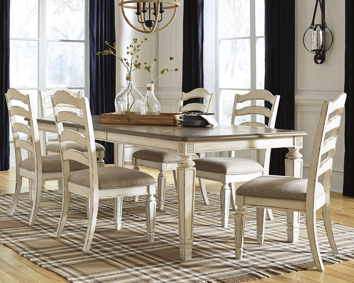 Realyn Dining Table and 6 Chairs at Towne & Country Furniture (AL) furniture, home furniture, home decor, sofa, bedding