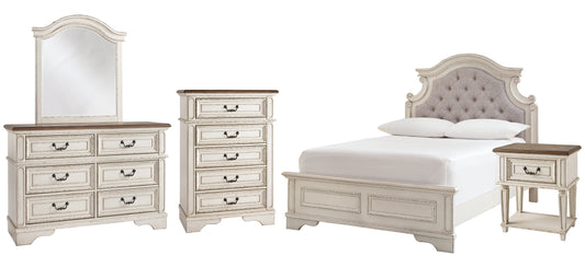 Realyn Full Panel Bed with Mirrored Dresser, Chest and Nightstand at Towne & Country Furniture (AL) furniture, home furniture, home decor, sofa, bedding