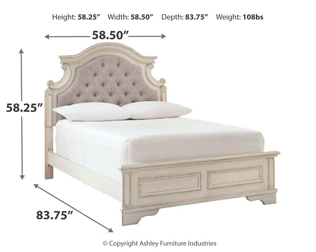 Realyn Full Panel Bed with Mirrored Dresser and Chest at Towne & Country Furniture (AL) furniture, home furniture, home decor, sofa, bedding