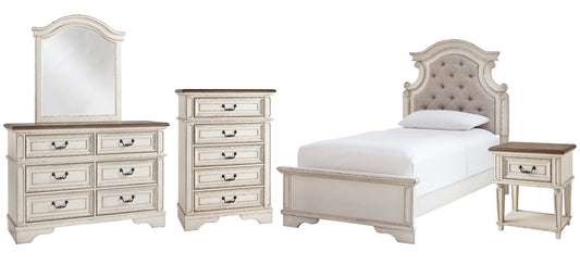 Realyn Twin Panel Bed with Mirrored Dresser, Chest and Nightstand at Towne & Country Furniture (AL) furniture, home furniture, home decor, sofa, bedding