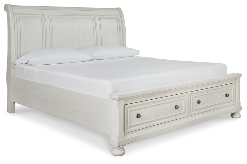 Robbinsdale California King Sleigh Bed with Storage with Dresser at Towne & Country Furniture (AL) furniture, home furniture, home decor, sofa, bedding