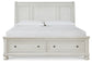 Robbinsdale California King Sleigh Bed with Storage with Mirrored Dresser at Towne & Country Furniture (AL) furniture, home furniture, home decor, sofa, bedding