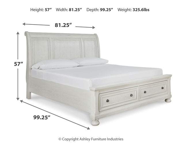 Robbinsdale California King Sleigh Bed with Storage with Mirrored Dresser at Towne & Country Furniture (AL) furniture, home furniture, home decor, sofa, bedding