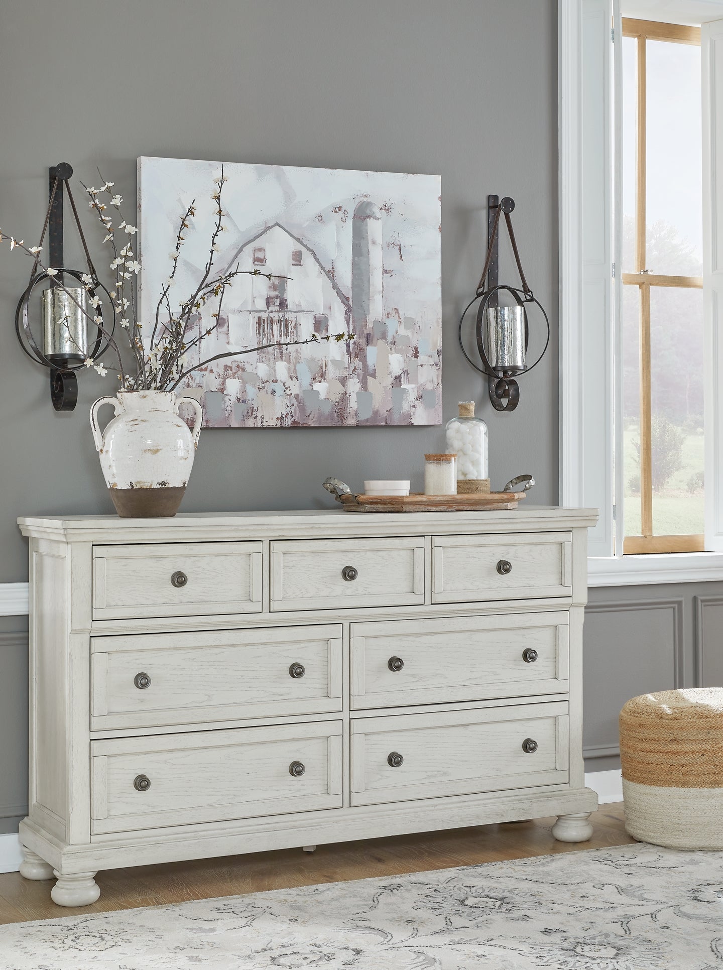 Robbinsdale California King Sleigh Bed with Storage with Mirrored Dresser at Towne & Country Furniture (AL) furniture, home furniture, home decor, sofa, bedding