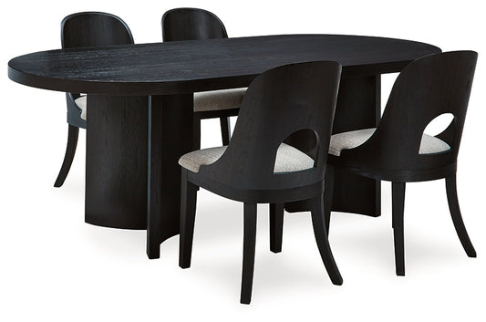 Rowanbeck Dining Table and 4 Chairs at Towne & Country Furniture (AL) furniture, home furniture, home decor, sofa, bedding