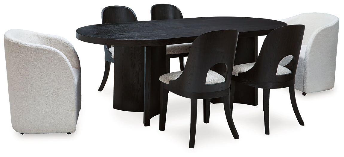 Rowanbeck Dining Table and 6 Chairs at Towne & Country Furniture (AL) furniture, home furniture, home decor, sofa, bedding