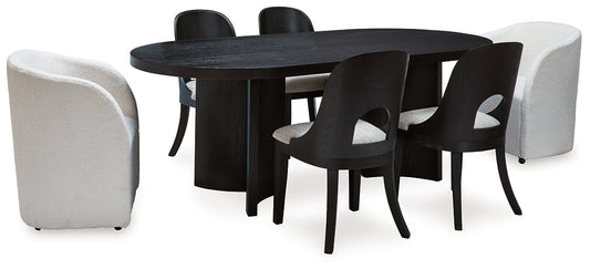 Rowanbeck Dining Table and 6 Chairs at Towne & Country Furniture (AL) furniture, home furniture, home decor, sofa, bedding