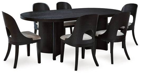 Rowanbeck Dining Table and 6 Chairs at Towne & Country Furniture (AL) furniture, home furniture, home decor, sofa, bedding
