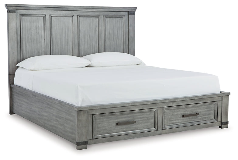 Russelyn California King Storage Bed with Mirrored Dresser, Chest and 2 Nightstands at Towne & Country Furniture (AL) furniture, home furniture, home decor, sofa, bedding