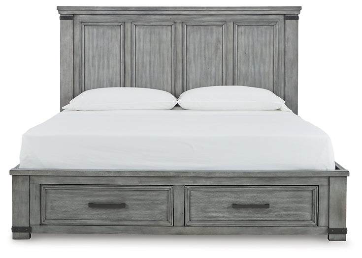 Russelyn California King Storage Bed with Mirrored Dresser at Towne & Country Furniture (AL) furniture, home furniture, home decor, sofa, bedding