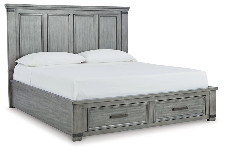 Russelyn King Storage Bed with Mirrored Dresser at Towne & Country Furniture (AL) furniture, home furniture, home decor, sofa, bedding