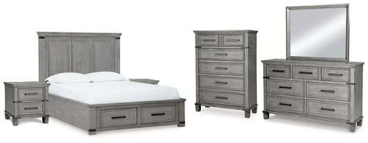 Russelyn Queen Storage Bed with Mirrored Dresser, Chest and 2 Nightstands at Towne & Country Furniture (AL) furniture, home furniture, home decor, sofa, bedding