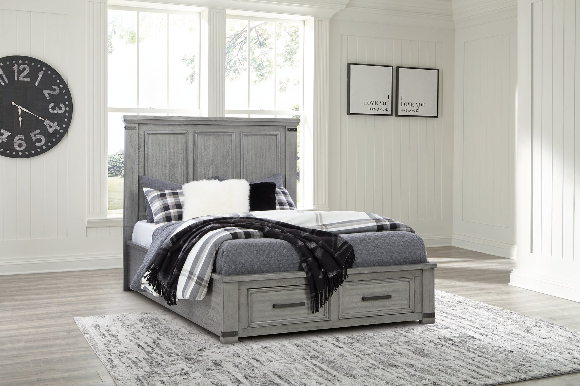 Russelyn Queen Storage Bed with Mirrored Dresser, Chest and 2 Nightstands at Towne & Country Furniture (AL) furniture, home furniture, home decor, sofa, bedding