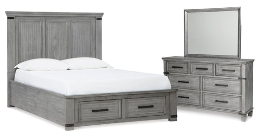 Russelyn Queen Storage Bed with Mirrored Dresser at Towne & Country Furniture (AL) furniture, home furniture, home decor, sofa, bedding