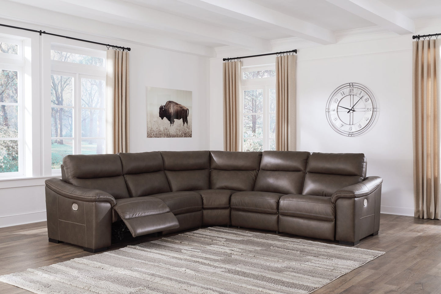 Salvatore 5-Piece Power Reclining Sectional at Towne & Country Furniture (AL) furniture, home furniture, home decor, sofa, bedding