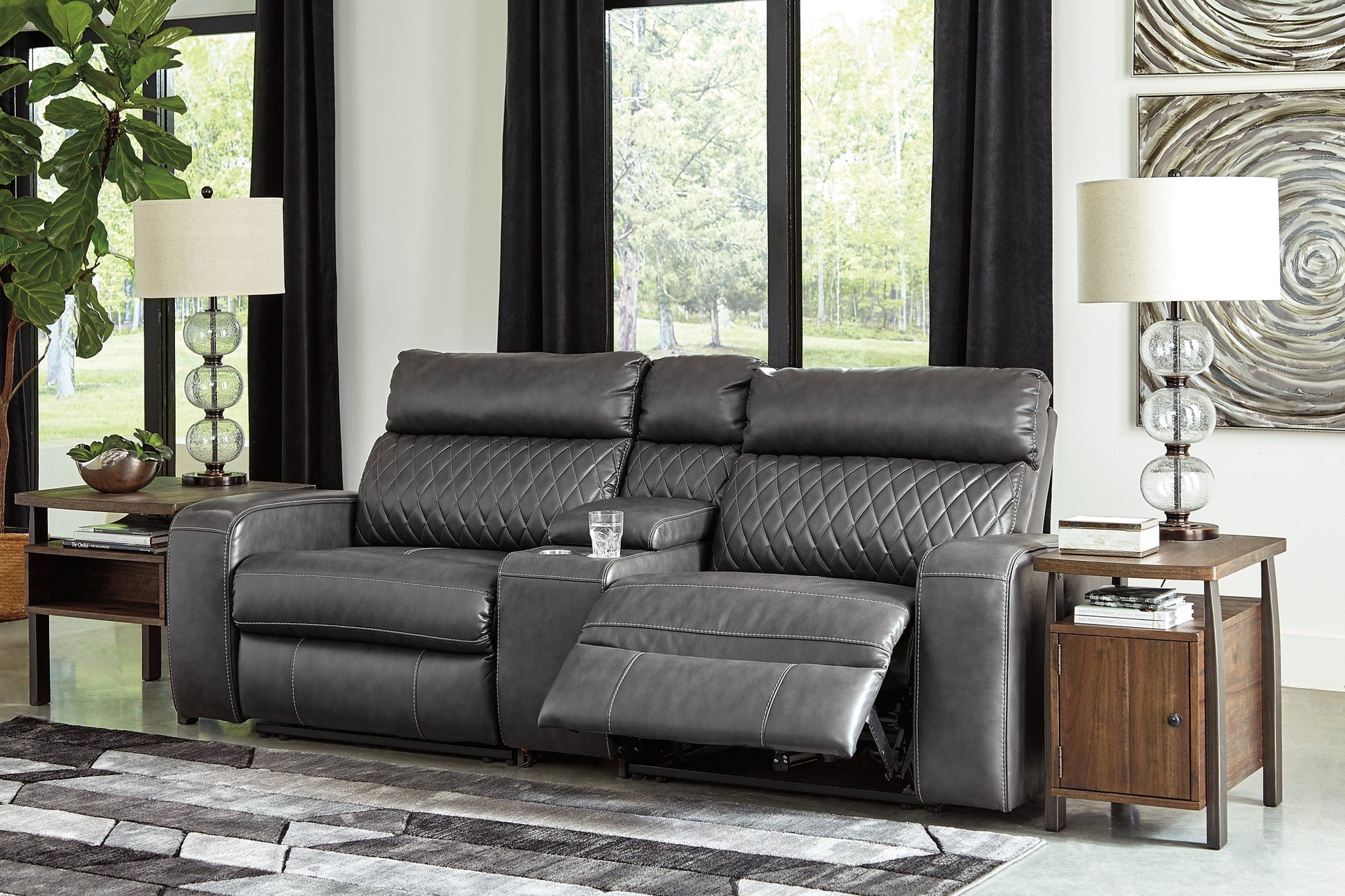 Samperstone 3-Piece Power Reclining Sectional at Towne & Country Furniture (AL) furniture, home furniture, home decor, sofa, bedding