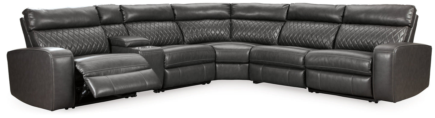 Samperstone 6-Piece Power Reclining Sectional at Towne & Country Furniture (AL) furniture, home furniture, home decor, sofa, bedding