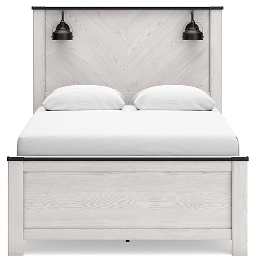Schoenberg Queen Panel Bed with Mirrored Dresser and 2 Nightstands at Towne & Country Furniture (AL) furniture, home furniture, home decor, sofa, bedding