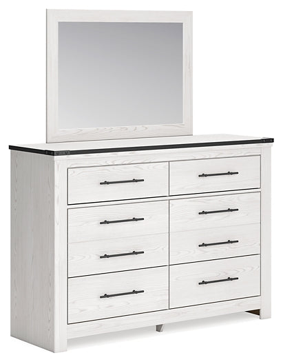 Schoenberg Queen Panel Bed with Mirrored Dresser and 2 Nightstands at Towne & Country Furniture (AL) furniture, home furniture, home decor, sofa, bedding