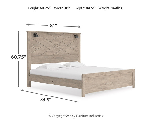 Senniberg King Panel Bed with Mirrored Dresser at Towne & Country Furniture (AL) furniture, home furniture, home decor, sofa, bedding