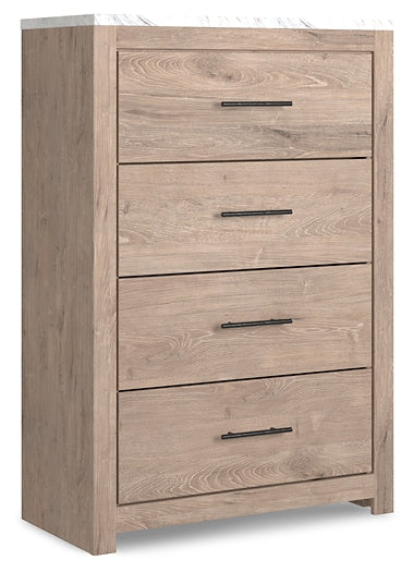 Senniberg Queen Panel Bed with Mirrored Dresser, Chest and Nightstand at Towne & Country Furniture (AL) furniture, home furniture, home decor, sofa, bedding