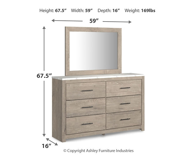 Senniberg Queen Panel Bed with Mirrored Dresser at Towne & Country Furniture (AL) furniture, home furniture, home decor, sofa, bedding