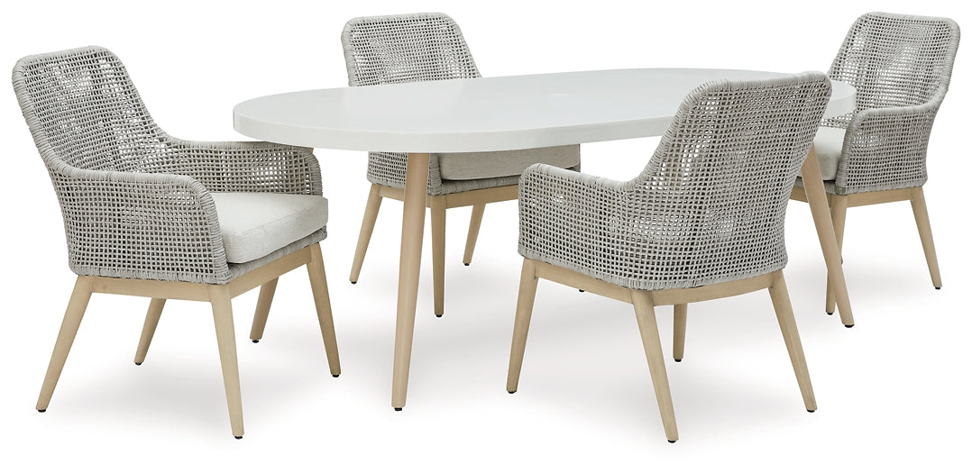 Seton Creek Outdoor Dining Table and 4 Chairs at Towne & Country Furniture (AL) furniture, home furniture, home decor, sofa, bedding