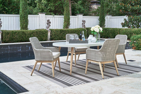 Seton Creek Outdoor Dining Table and 4 Chairs at Towne & Country Furniture (AL) furniture, home furniture, home decor, sofa, bedding