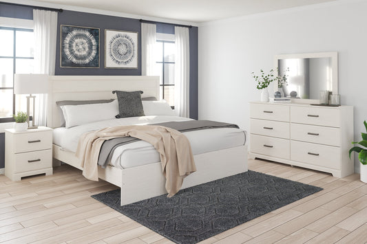 Stelsie King Panel Bed with Mirrored Dresser and Nightstand at Towne & Country Furniture (AL) furniture, home furniture, home decor, sofa, bedding