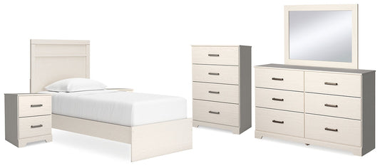Stelsie Twin Panel Bed with Mirrored Dresser, Chest and 2 Nightstands at Towne & Country Furniture (AL) furniture, home furniture, home decor, sofa, bedding