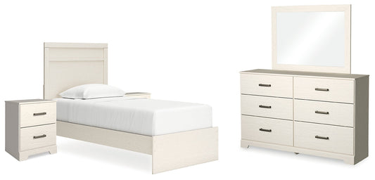 Stelsie Twin Panel Bed with Mirrored Dresser and 2 Nightstands at Towne & Country Furniture (AL) furniture, home furniture, home decor, sofa, bedding