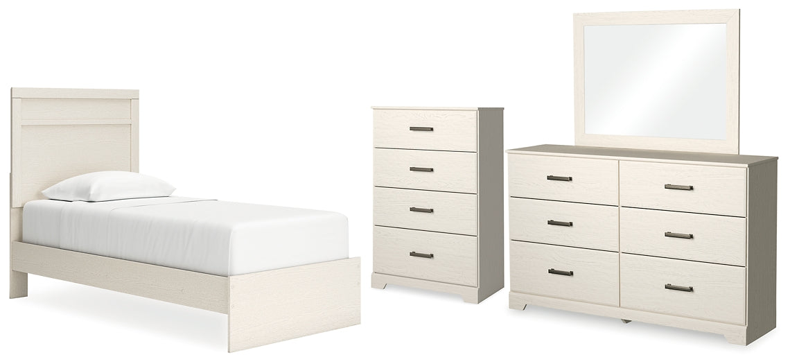 Stelsie Twin Panel Bed with Mirrored Dresser and Chest at Towne & Country Furniture (AL) furniture, home furniture, home decor, sofa, bedding