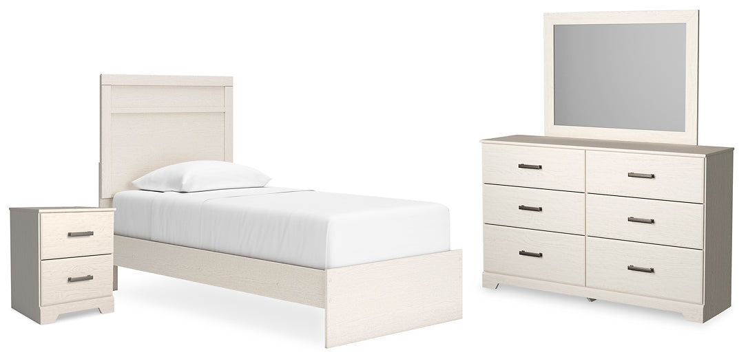 Stelsie Twin Panel Bed with Mirrored Dresser and Nightstand at Towne & Country Furniture (AL) furniture, home furniture, home decor, sofa, bedding