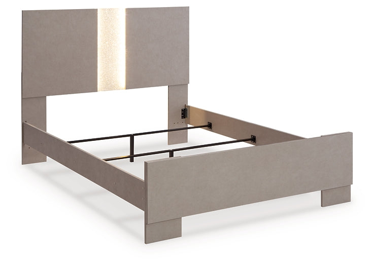 Surancha Full Panel Bed with Mirrored Dresser, Chest and Nightstand at Towne & Country Furniture (AL) furniture, home furniture, home decor, sofa, bedding
