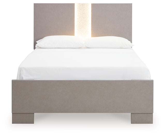 Surancha Full Panel Bed with Mirrored Dresser, Chest and Nightstand at Towne & Country Furniture (AL) furniture, home furniture, home decor, sofa, bedding