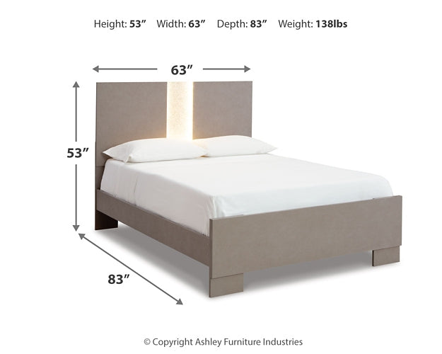 Surancha Full Panel Bed with Mirrored Dresser at Towne & Country Furniture (AL) furniture, home furniture, home decor, sofa, bedding