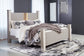 Surancha King Poster Bed with Mirrored Dresser, Chest and 2 Nightstands at Towne & Country Furniture (AL) furniture, home furniture, home decor, sofa, bedding
