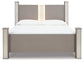 Surancha King Poster Bed with Mirrored Dresser and 2 Nightstands at Towne & Country Furniture (AL) furniture, home furniture, home decor, sofa, bedding