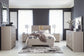 Surancha Queen Panel Bed with Mirrored Dresser, Chest and 2 Nightstands at Towne & Country Furniture (AL) furniture, home furniture, home decor, sofa, bedding