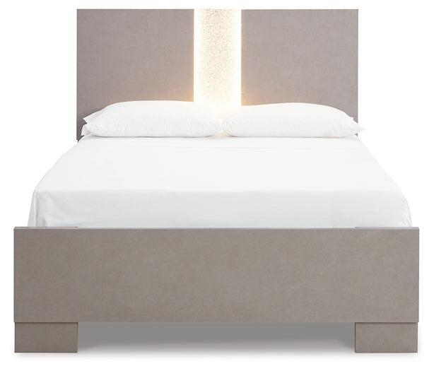 Surancha Queen Panel Bed with Mirrored Dresser and Chest at Towne & Country Furniture (AL) furniture, home furniture, home decor, sofa, bedding