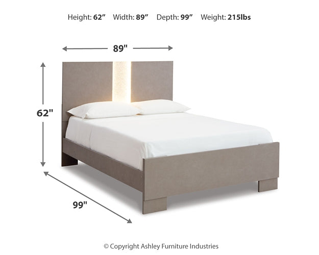 Surancha Queen Panel Bed with Mirrored Dresser and Chest at Towne & Country Furniture (AL) furniture, home furniture, home decor, sofa, bedding