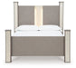 Surancha Queen Poster Bed with Mirrored Dresser, Chest and 2 Nightstands at Towne & Country Furniture (AL) furniture, home furniture, home decor, sofa, bedding