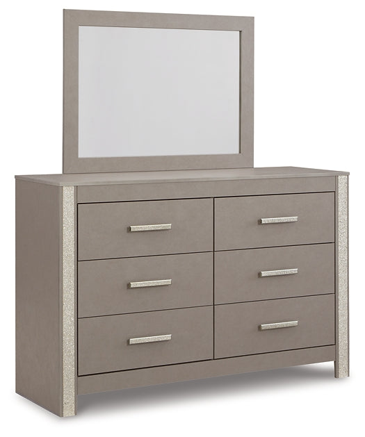 Surancha Queen Poster Bed with Mirrored Dresser, Chest and Nightstand at Towne & Country Furniture (AL) furniture, home furniture, home decor, sofa, bedding