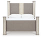 Surancha Queen Poster Bed with Mirrored Dresser and 2 Nightstands at Towne & Country Furniture (AL) furniture, home furniture, home decor, sofa, bedding