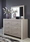 Surancha Queen Poster Bed with Mirrored Dresser and Nightstand at Towne & Country Furniture (AL) furniture, home furniture, home decor, sofa, bedding